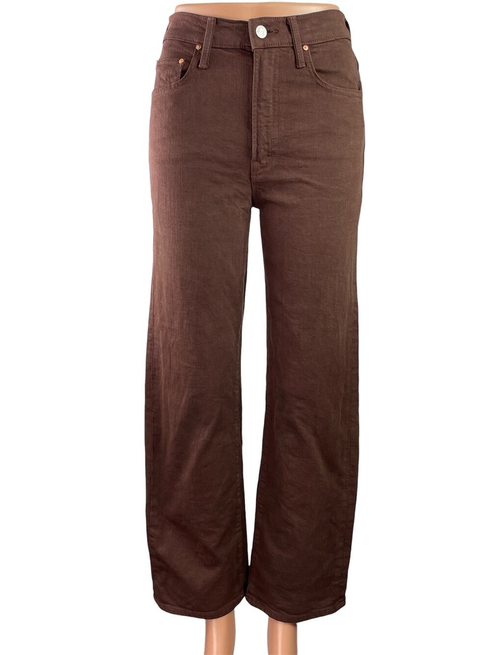 Mother Superior Women's Brown High Waisted Wide Leg Denim Jeans Pants Size 24